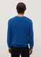 Blue Crew Neck Sweater in Pure Cotton Regular Fit_2