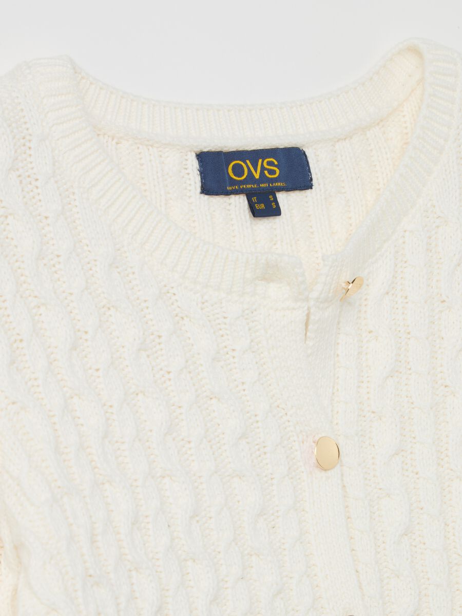 Cable-knit cardigan with golden buttons_5
