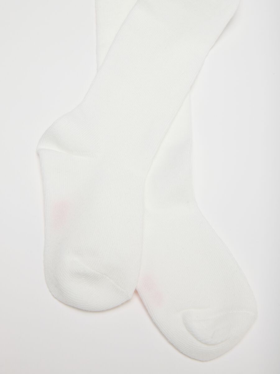 Red and white tights twin pack for girls_2