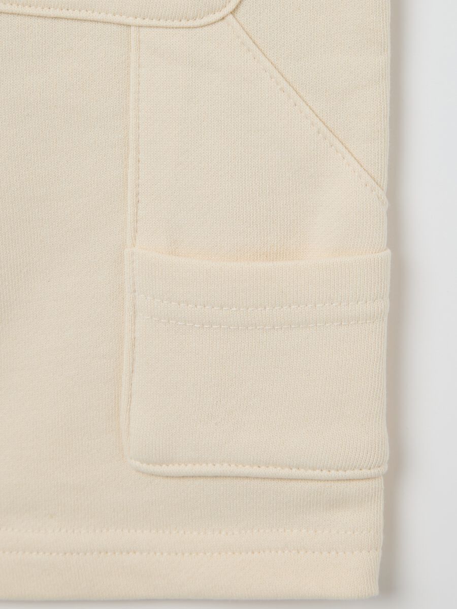 White worker Bermuda shorts in cotton with drawstring_3