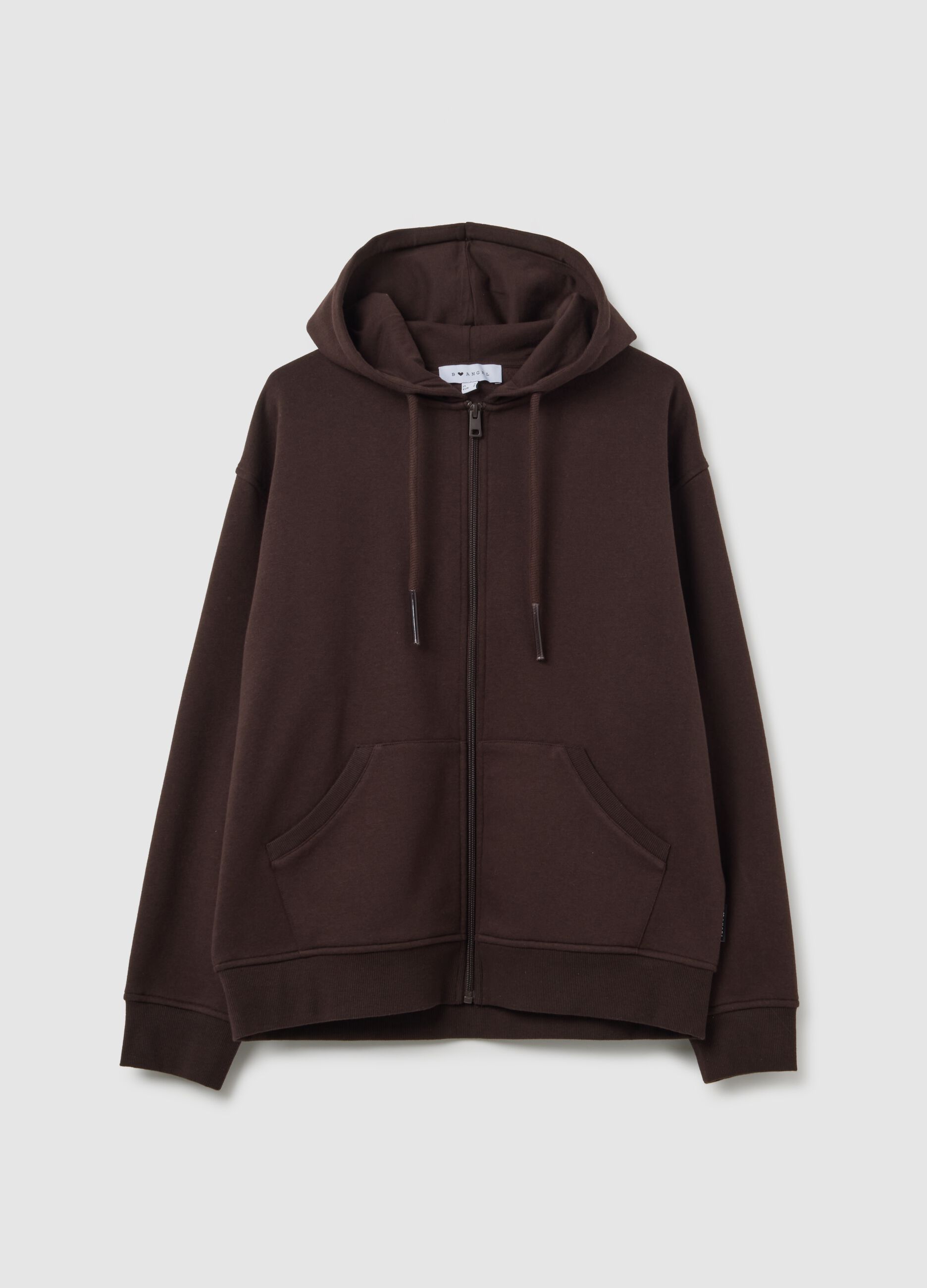 Oversized Brown Cotton Blend Sweatshirt