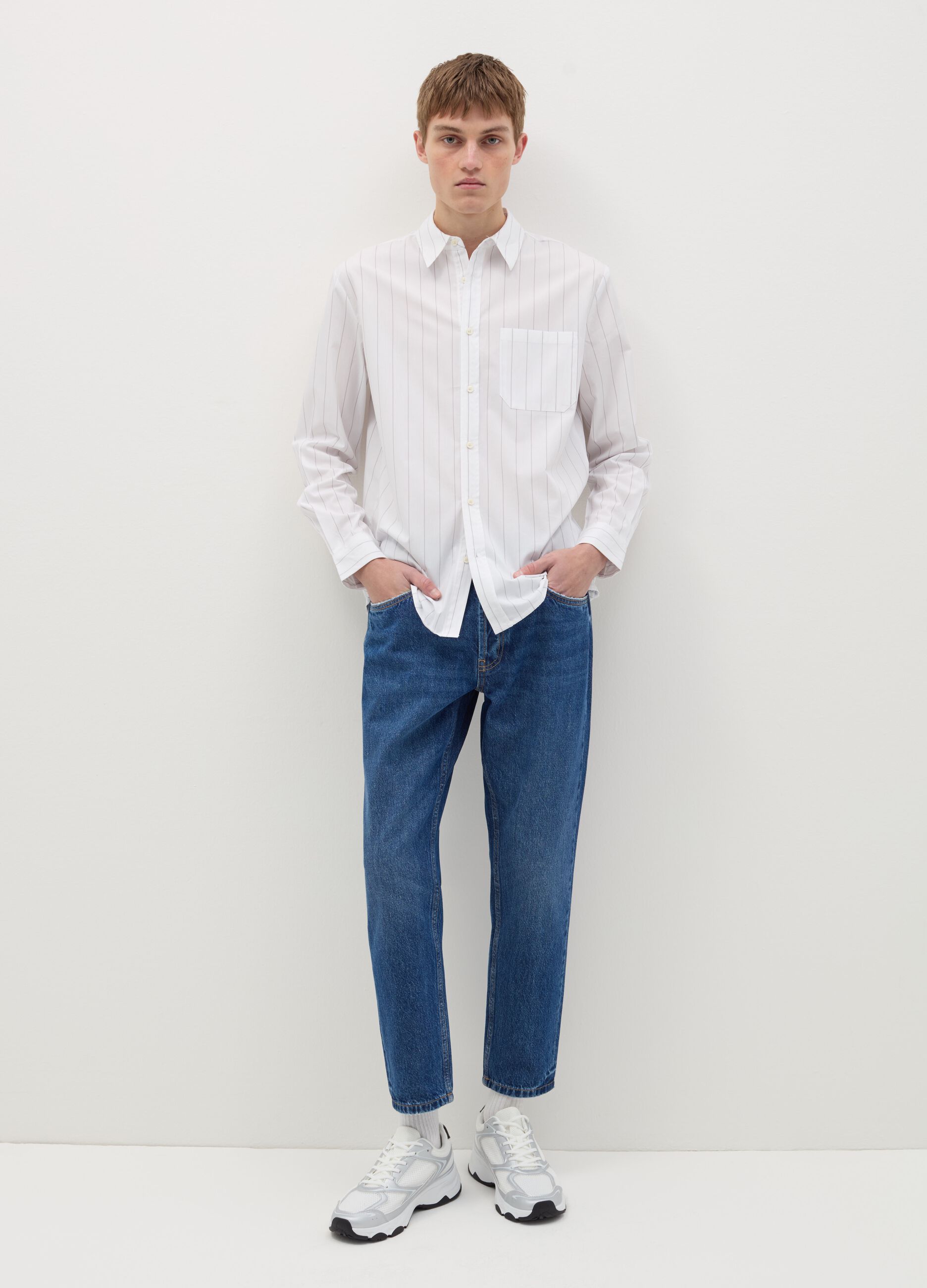 Pinstriped shirt with pocket