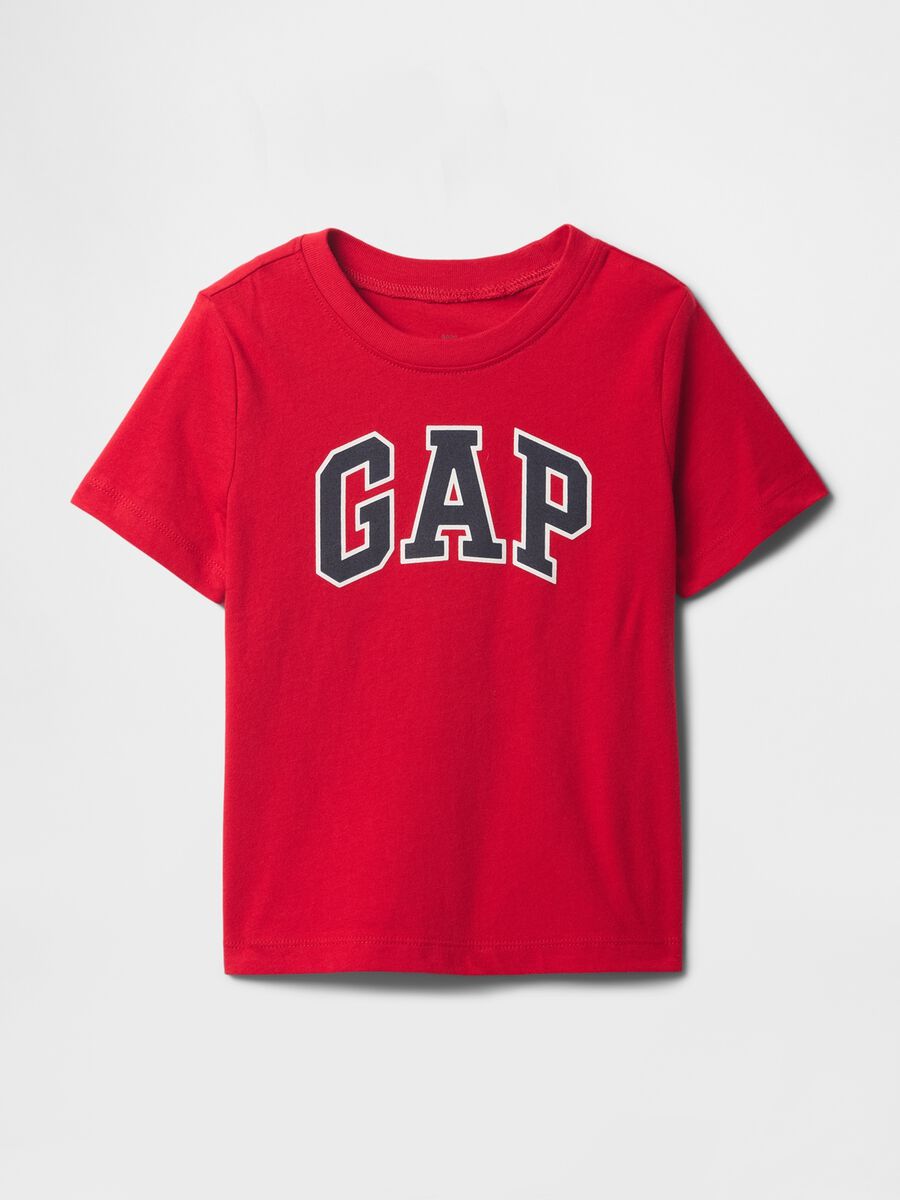 Red short sleeve cotton T-shirt with GAP logo_0