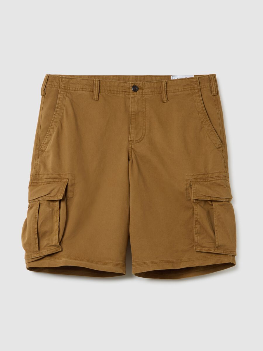 Stretch cotton cargo Bermuda shorts_0