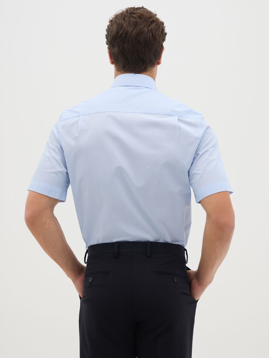 Men's Light Blue Cotton Blend Shirt Regular Fit_2