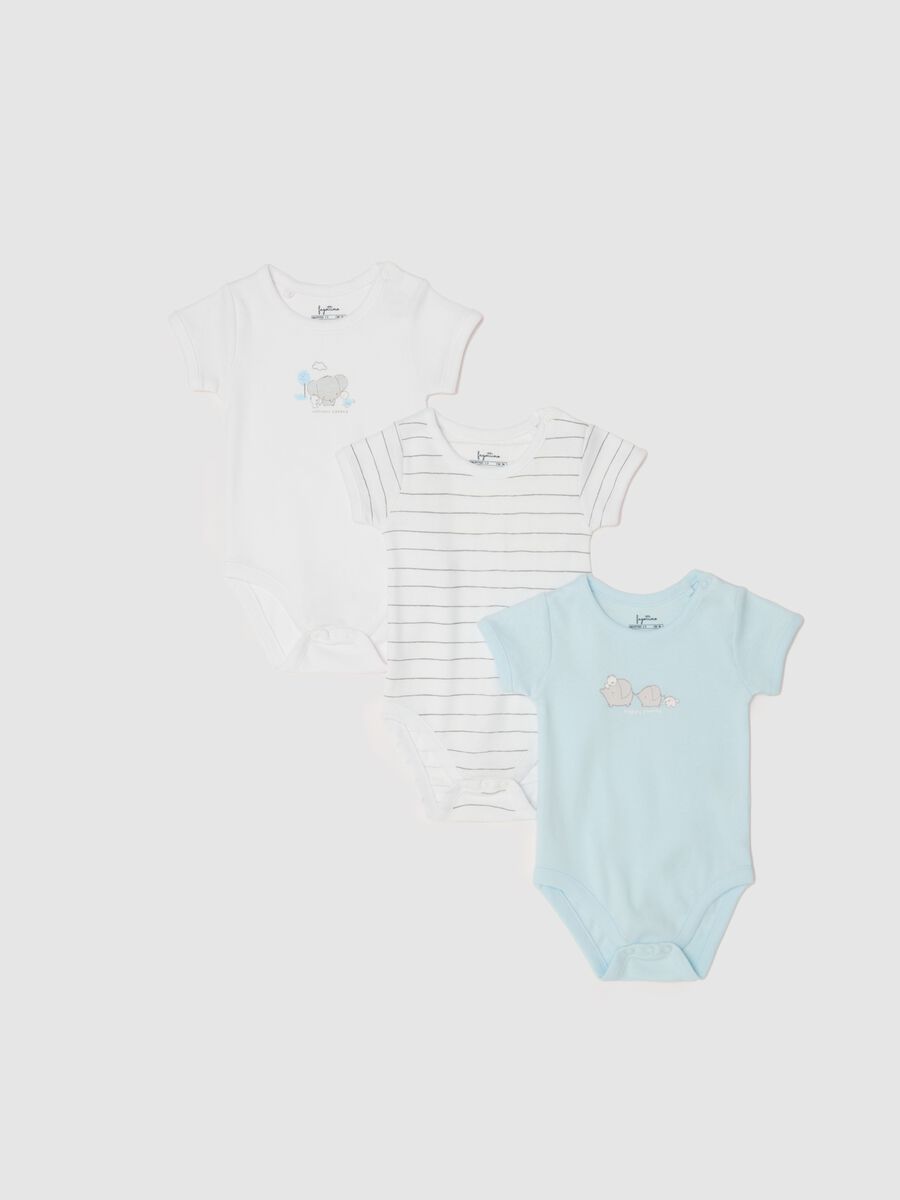 Three-pack bodysuits in organic cotton with print_0