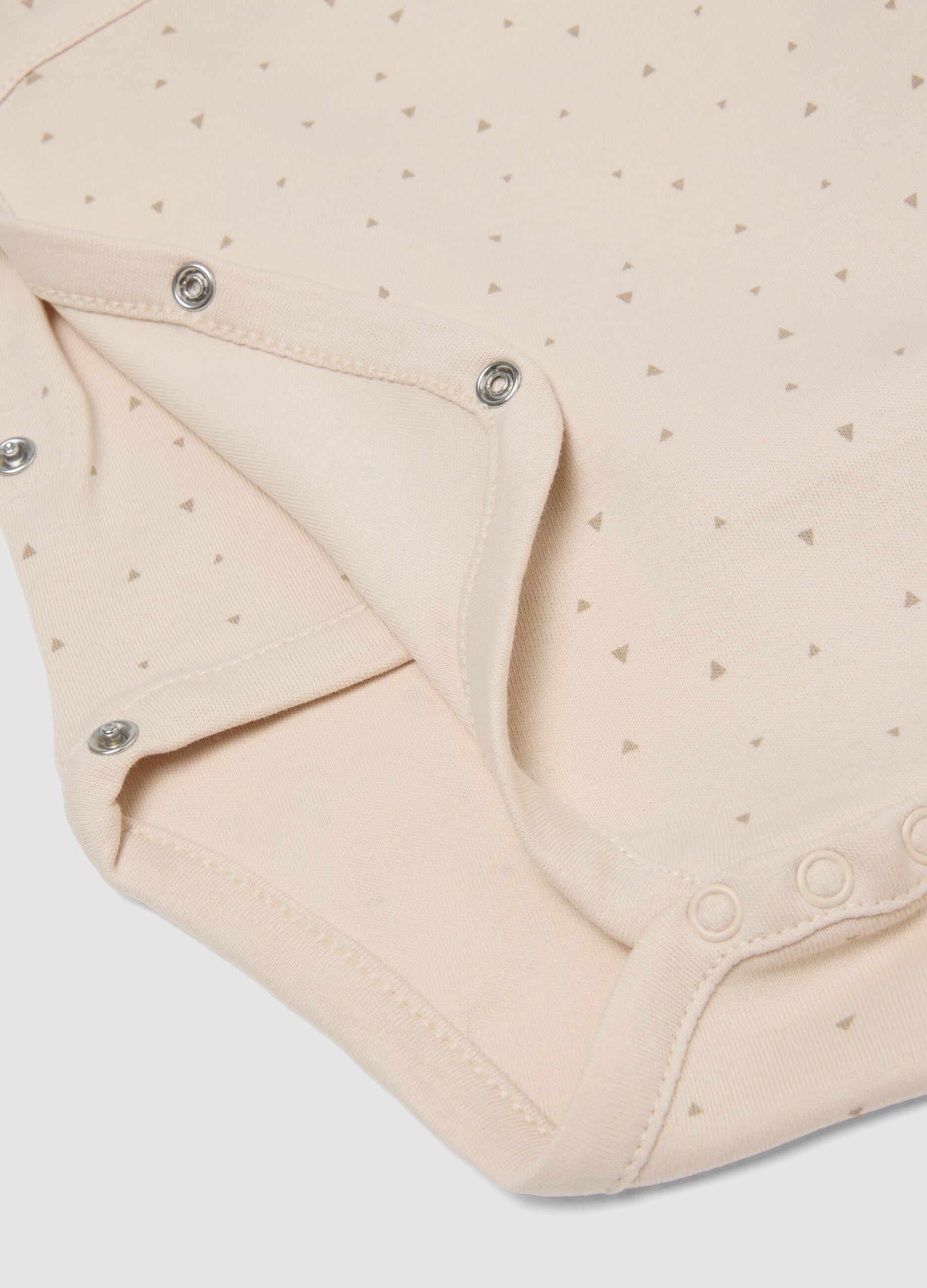 Bipack di body beige e bianco in cotone organico a maniche corte per bimbo