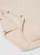 Bipack di body beige e bianco in cotone organico a maniche corte per bimbo_3