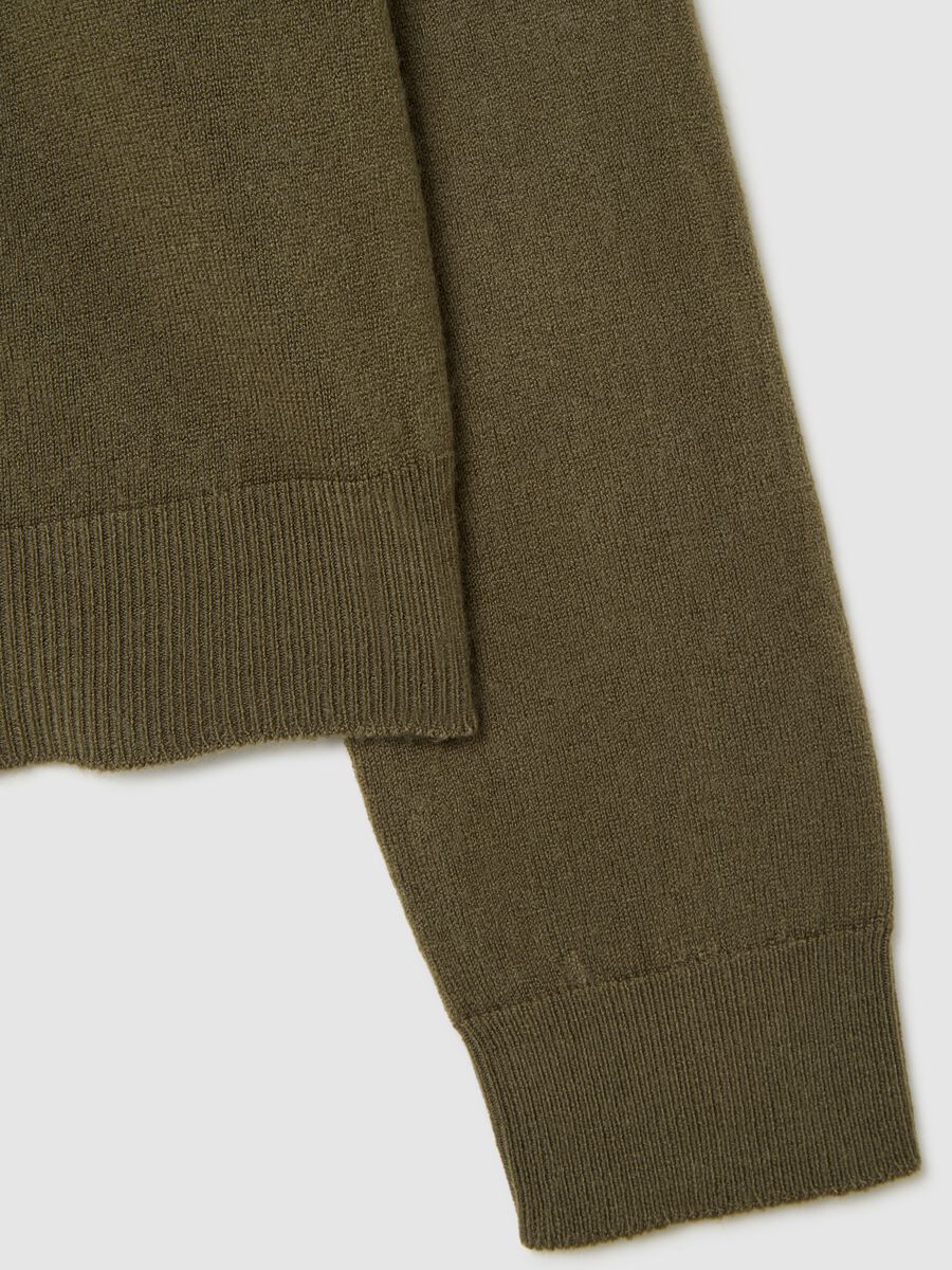 Green knitted jersey cardigan_5