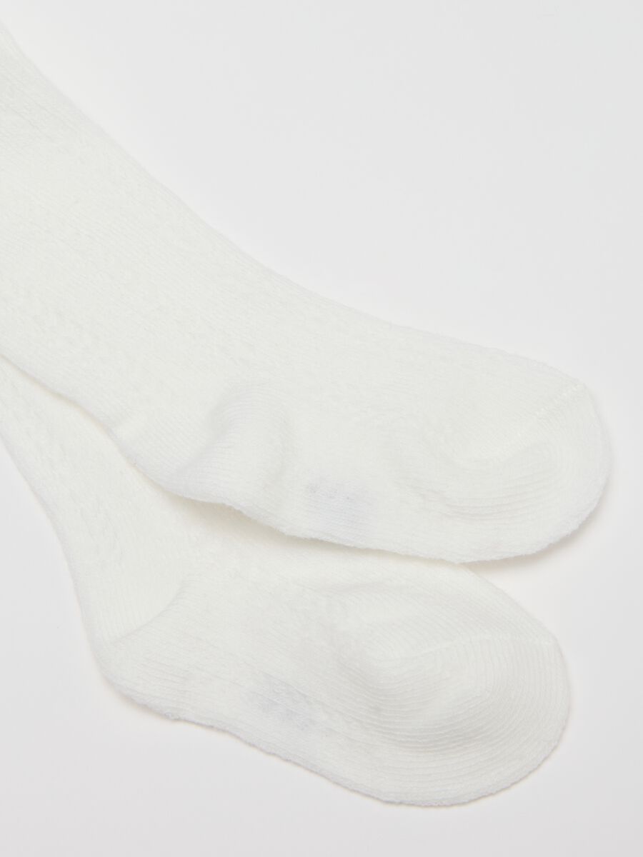 White cotton stretch tights_1