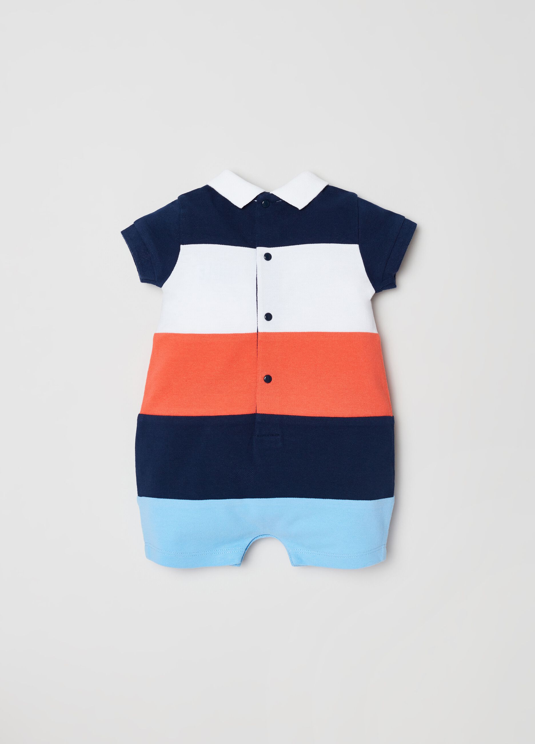 Colourblock cotton romper suit