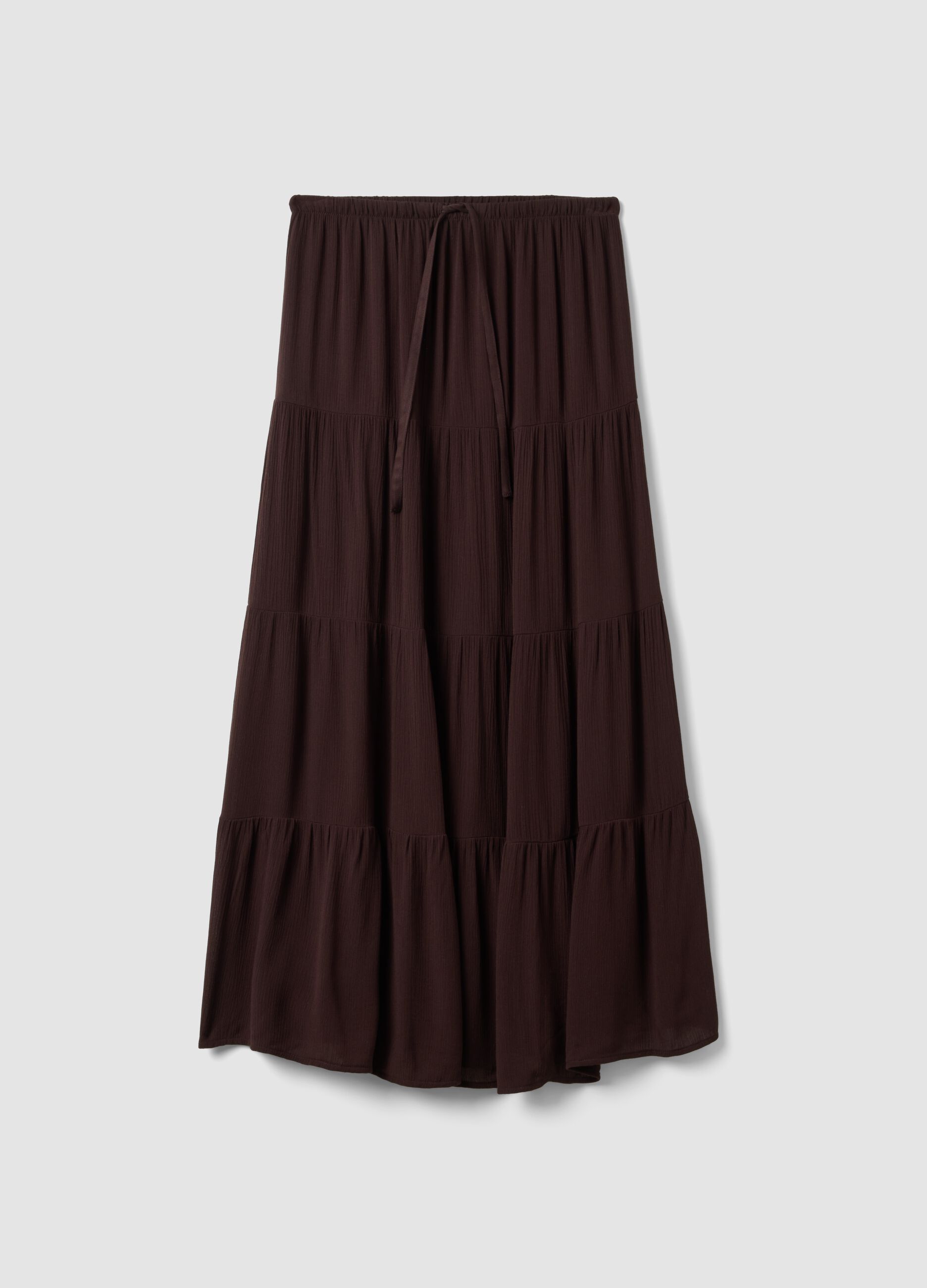 Brown maxi skirt in pure viscose
