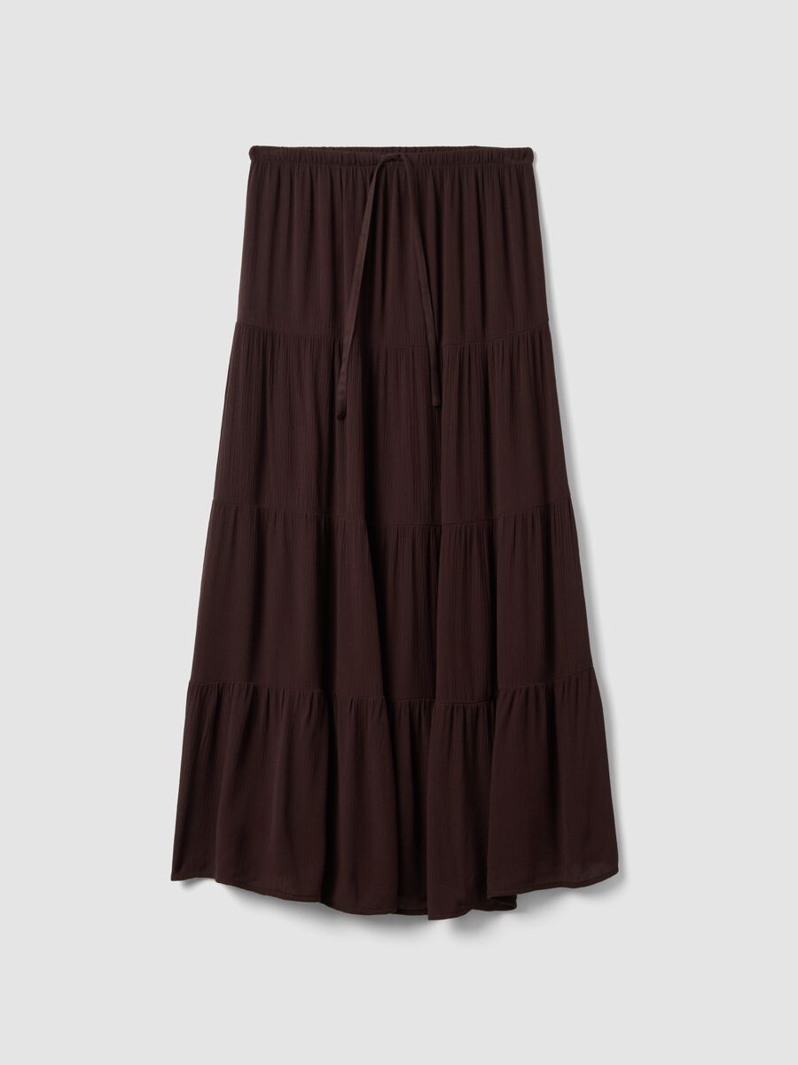Brown maxi skirt in pure viscose_4
