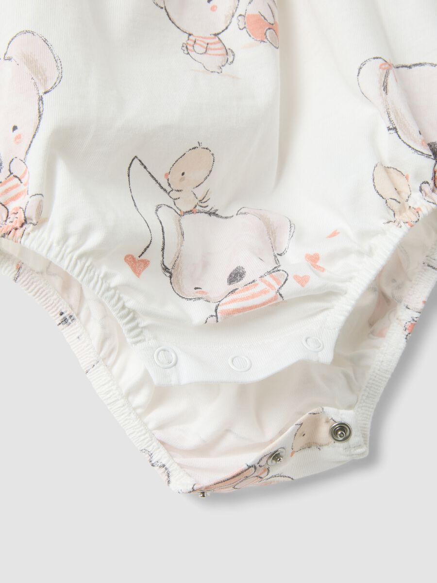 Pagliaccetto in puro cotone bianco da neonata con disegni_2
