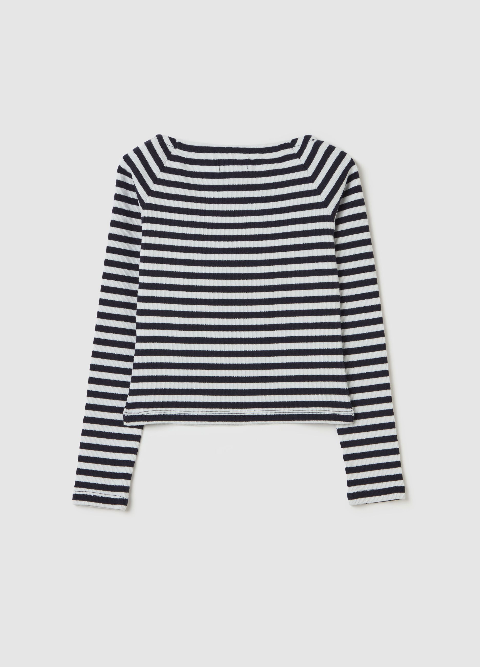 Long-sleeved T-shirt with stripes