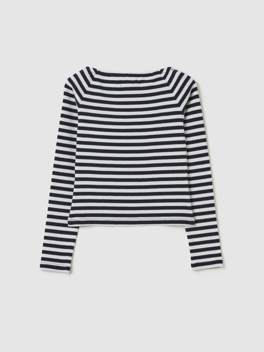 T-shirt maniche lunghe a righe_4