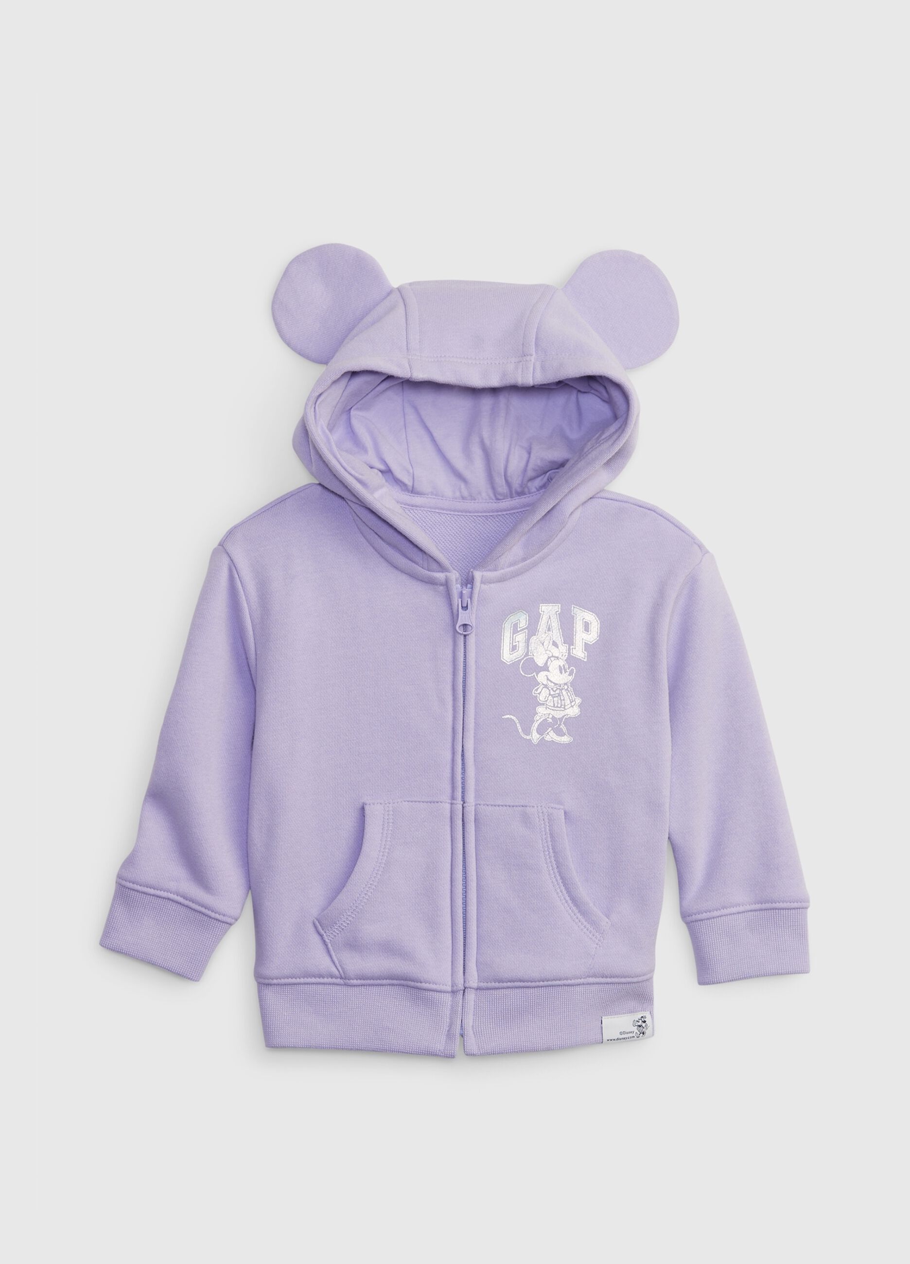 Full-zip sweatshirt with hood and Disney 100th print