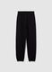 Girls' black regular fit cotton joggers_0