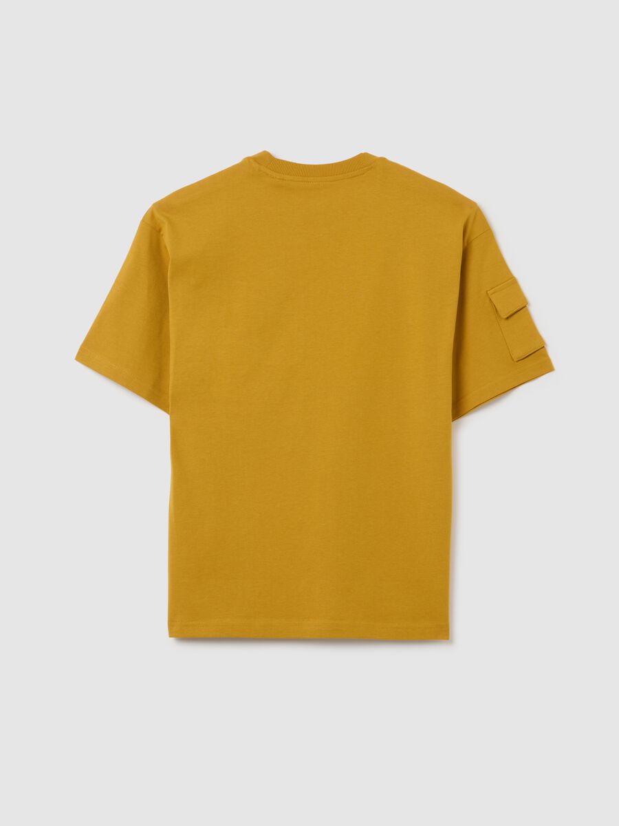 Boys' pure cotton gold regular fit t-shirt with pockets_4