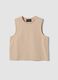 Beige cotton-blend tank top_4