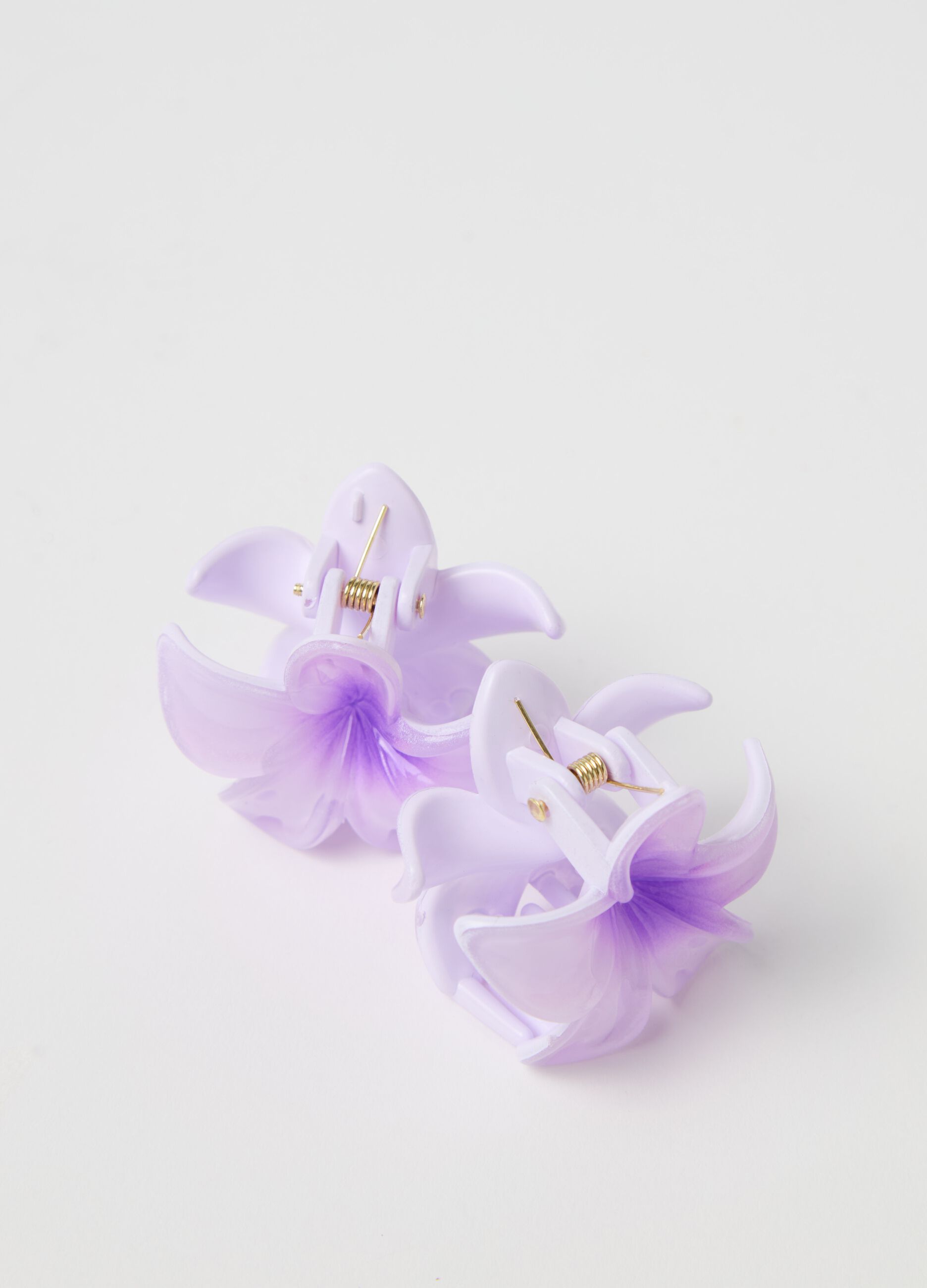 Two-pack hair clips with flower
