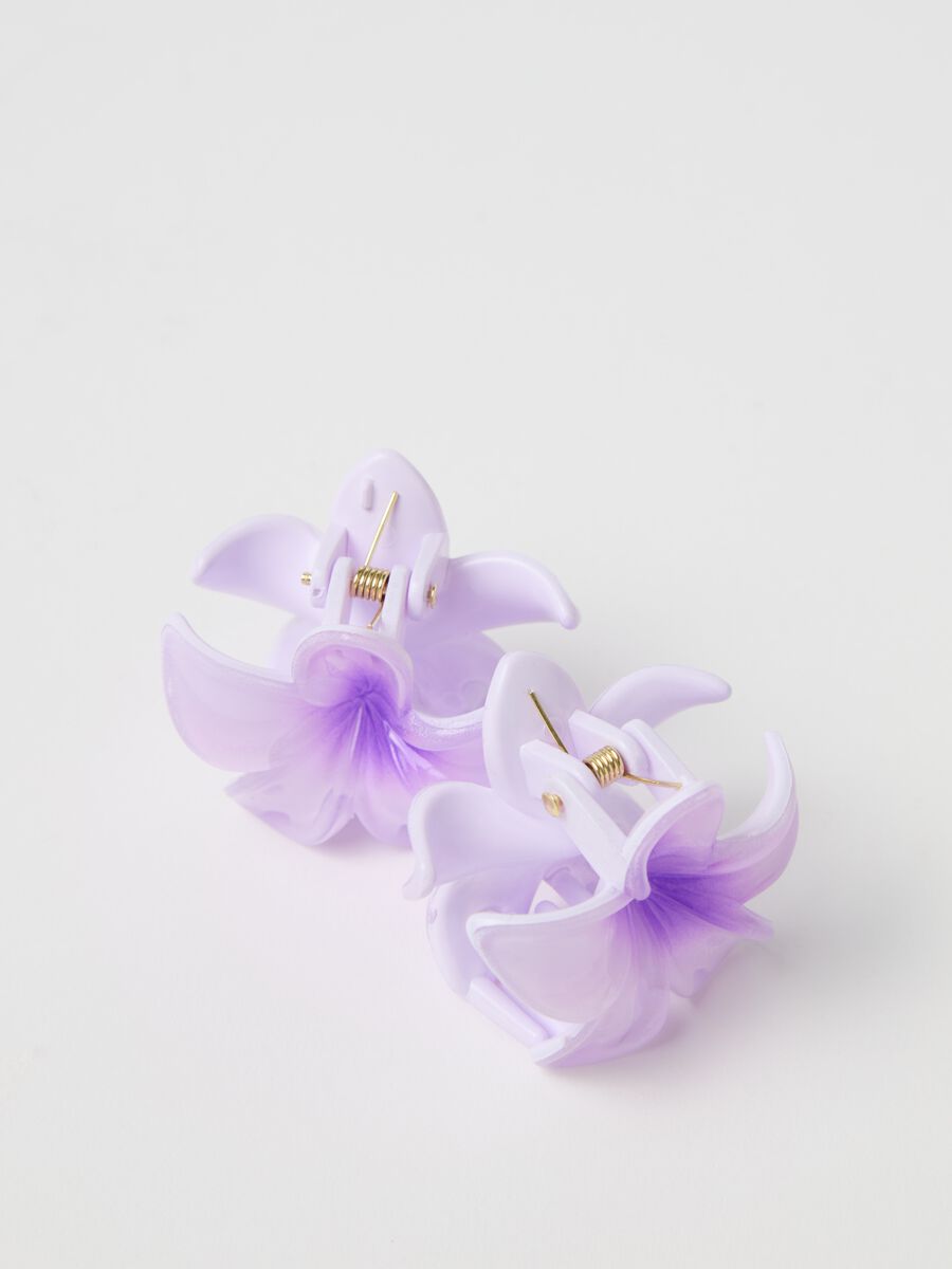 Two-pack hair clips with flower_1