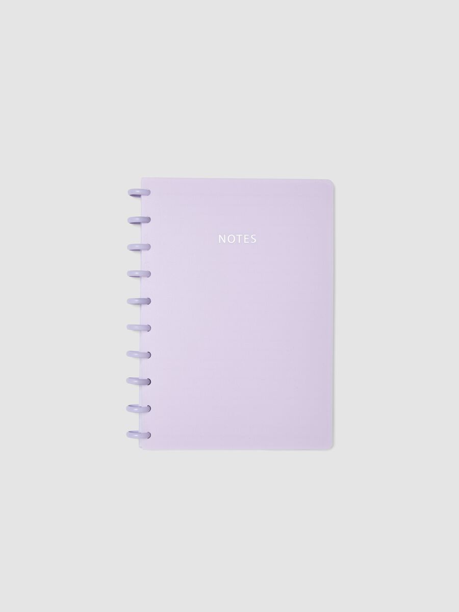 Purple notebook with lined pages in rigid cardboard with spiral_0