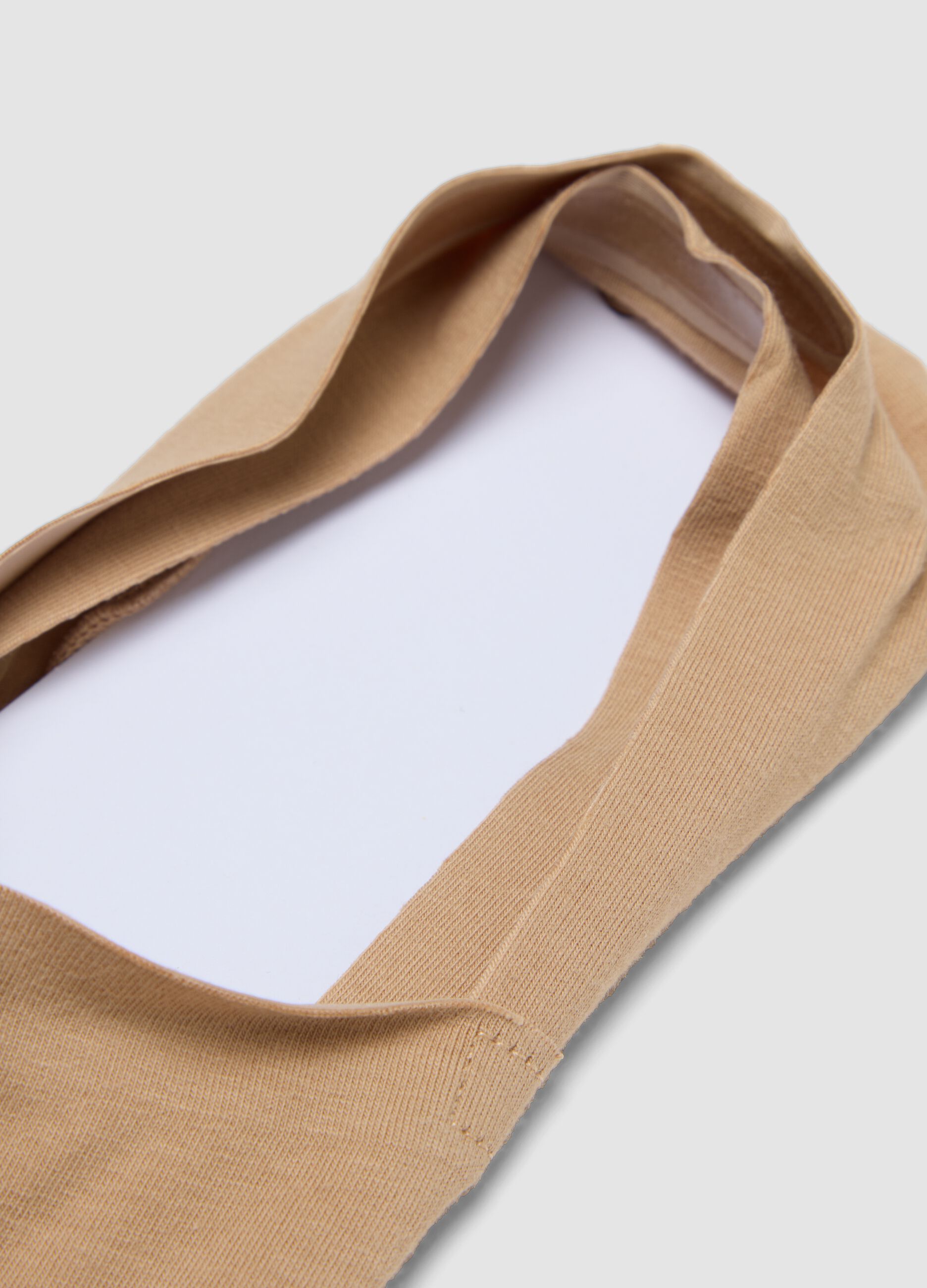 2-pack beige organic cotton no-show socks