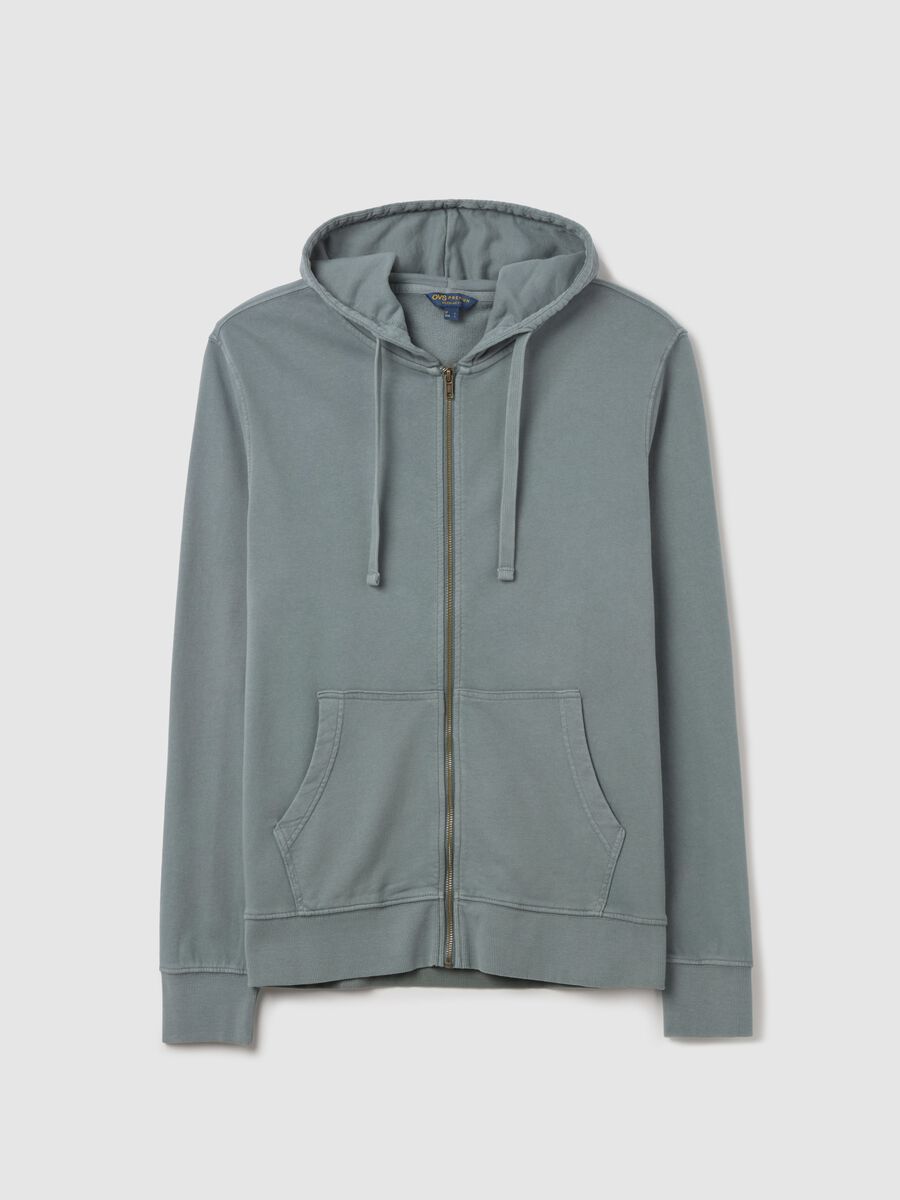 Full-zip sweatshirt in cotton with hood_4