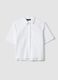 White stretch cotton oversized fit shirt with small pockets_4