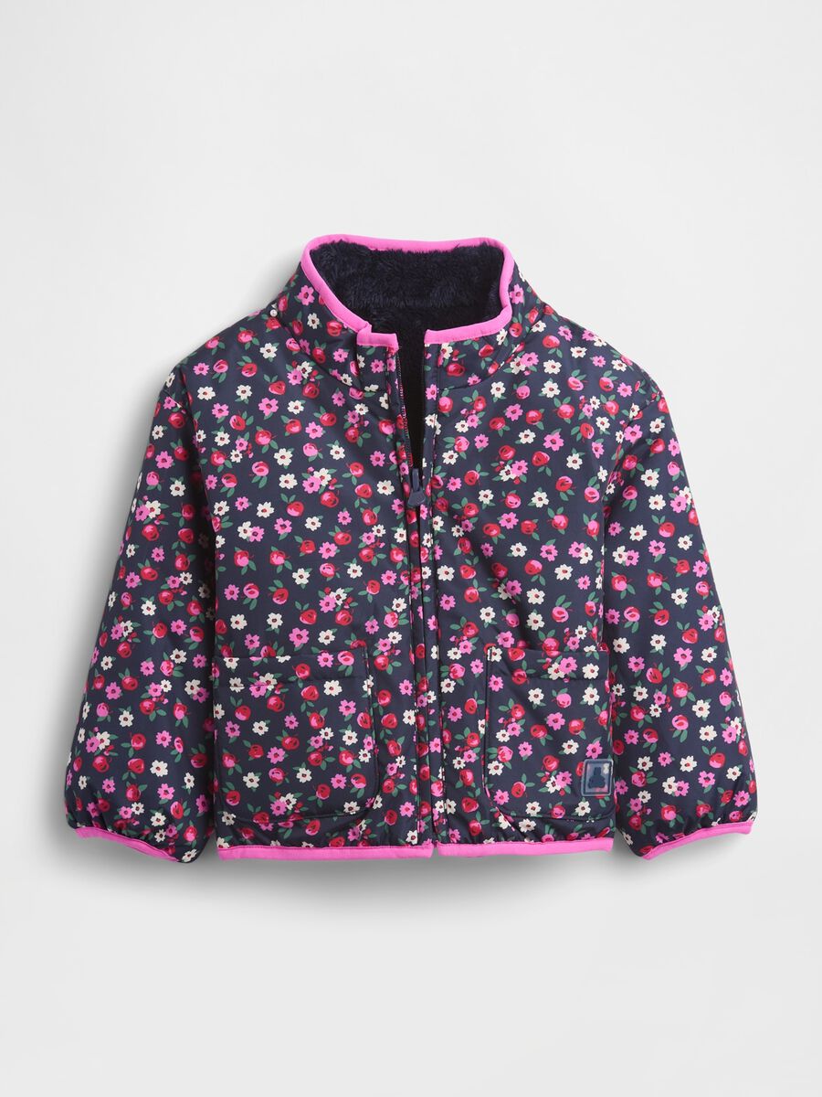 Blue floral jacket for girls_2