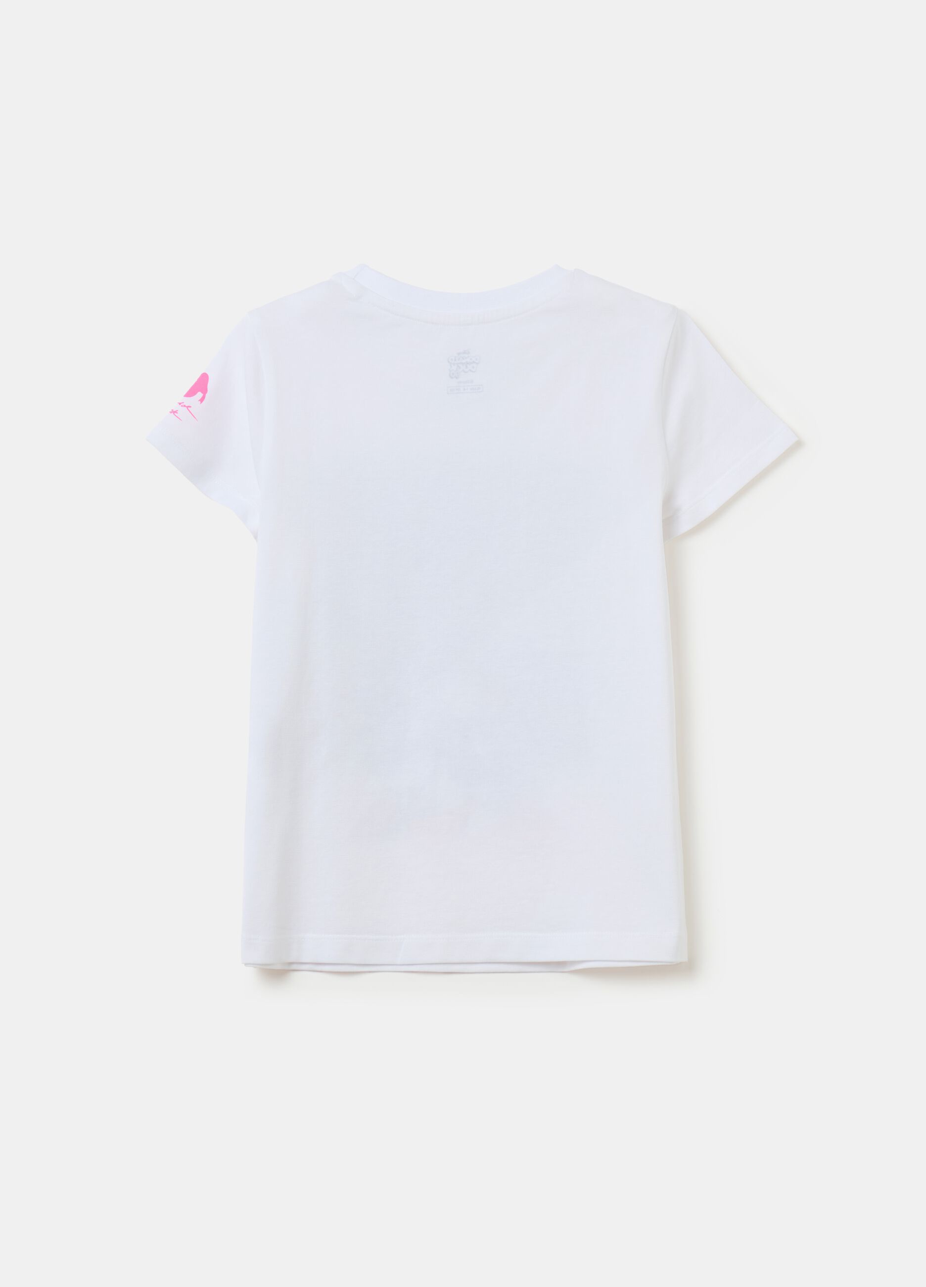 Stretch cotton T-shirt with Donald Duck 90 print