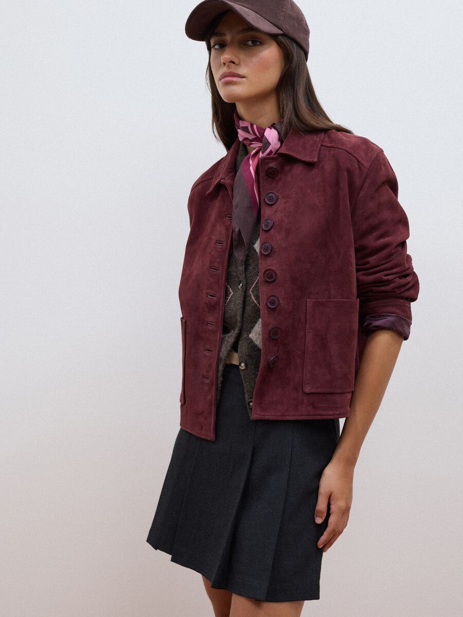 Giacca rossa in vera pelle regular fit_0