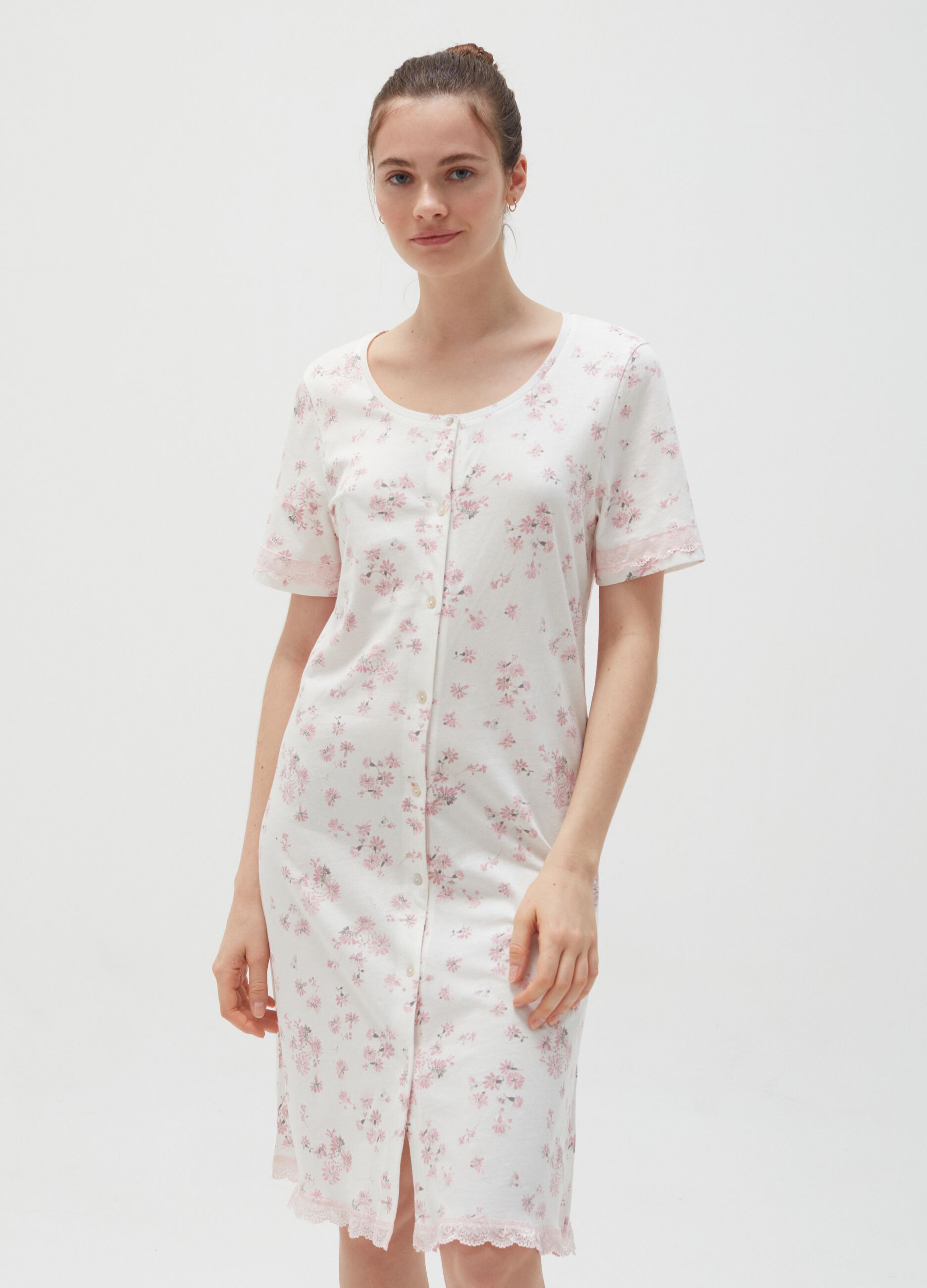 Floral cotton nightdress