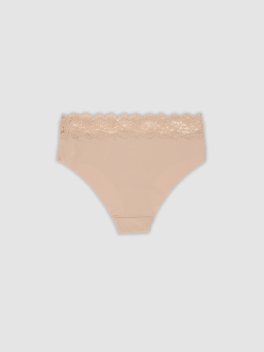 Slip beige in microfibra elasticizzata con pizzo_5