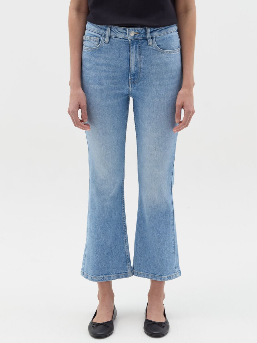 Cropped flare-fit jeans_1