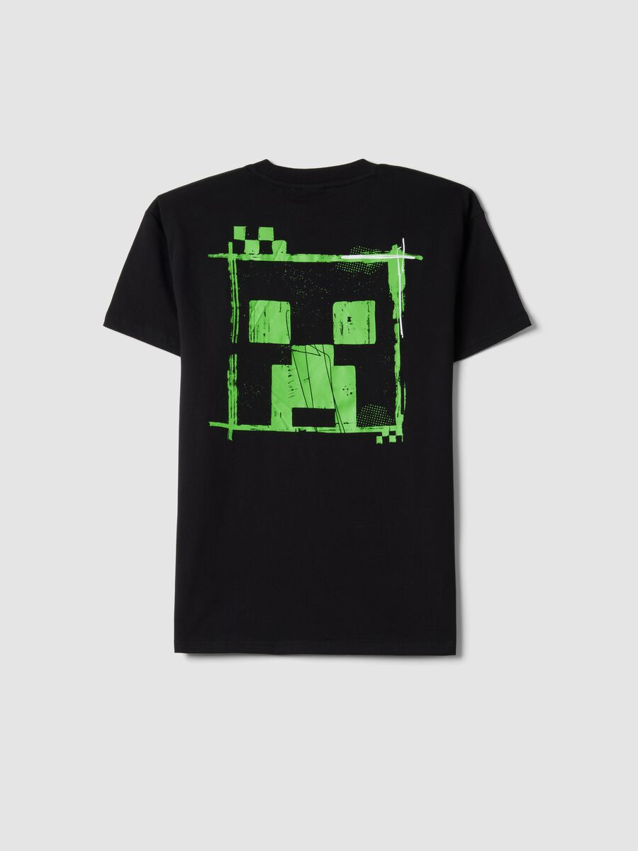 T-shirt in puro cotone nero da ragazzo relaxed fit con stampa_4