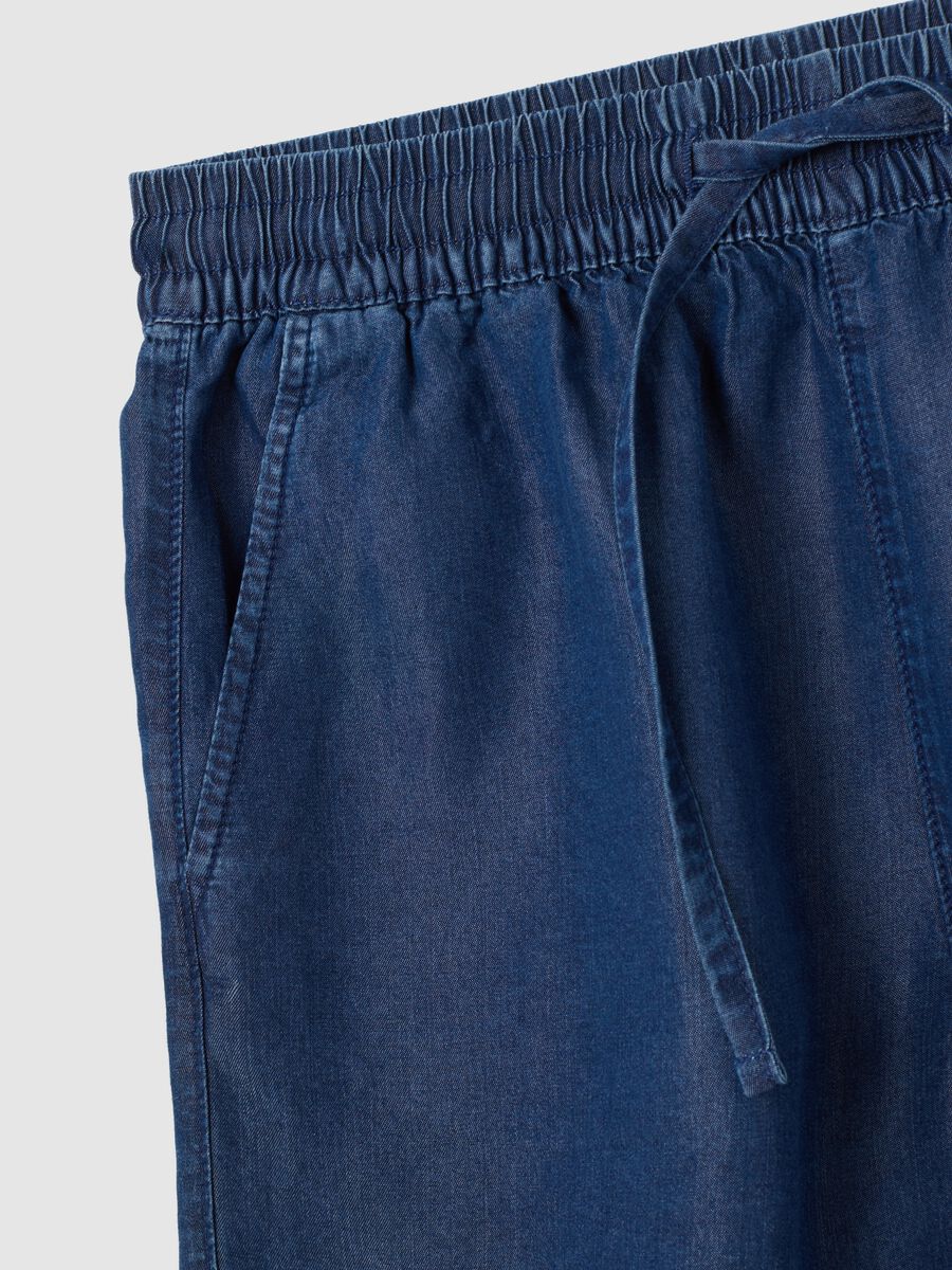 Women's blue lyocell shorts regular fit_5