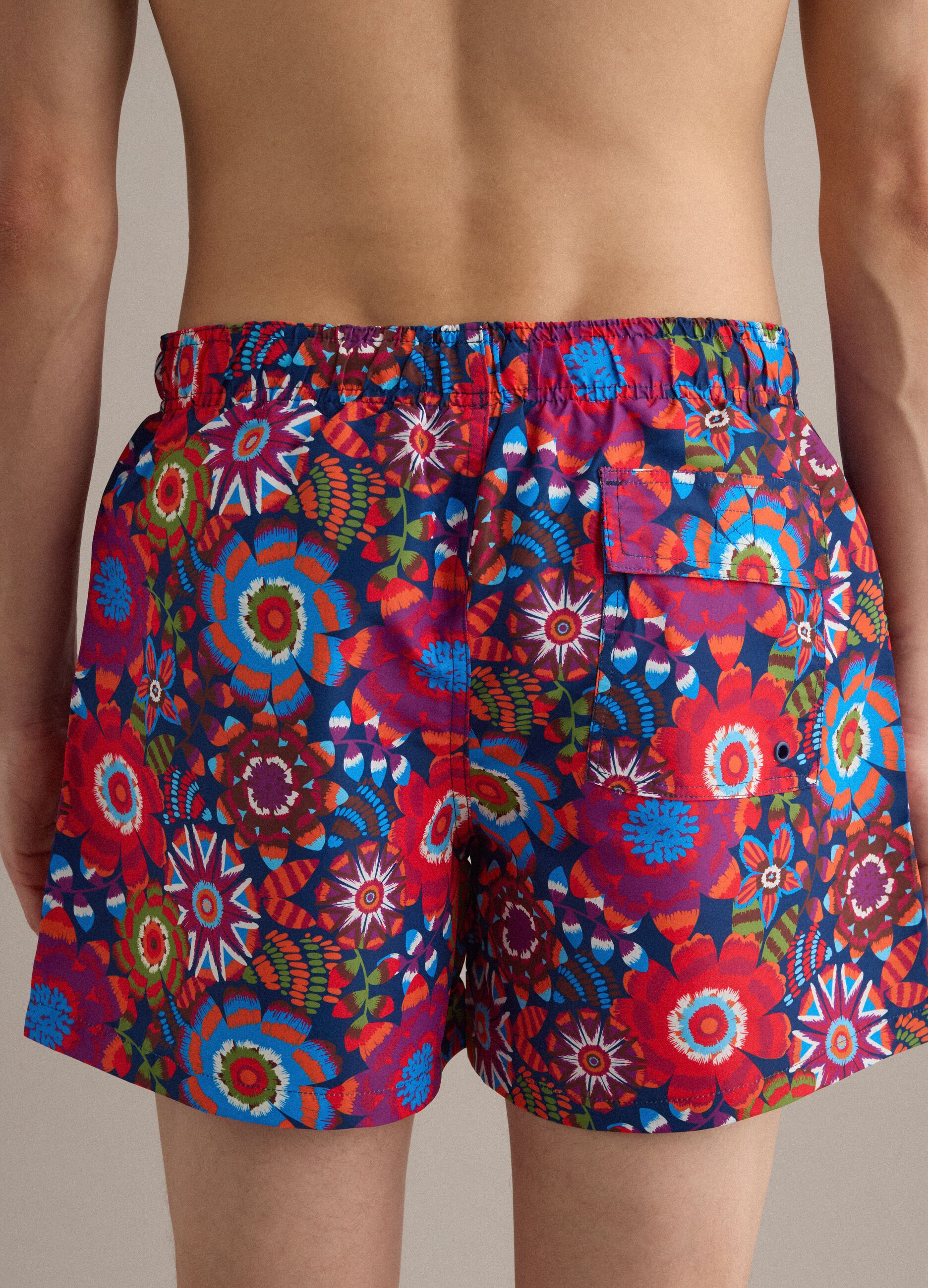 Multicolour floral print swim shorts