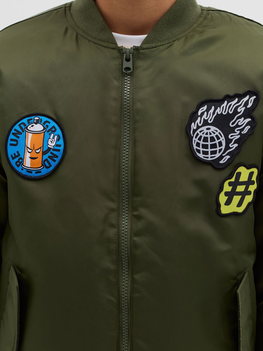 Full-zip aviator bomber jacket with patch_1