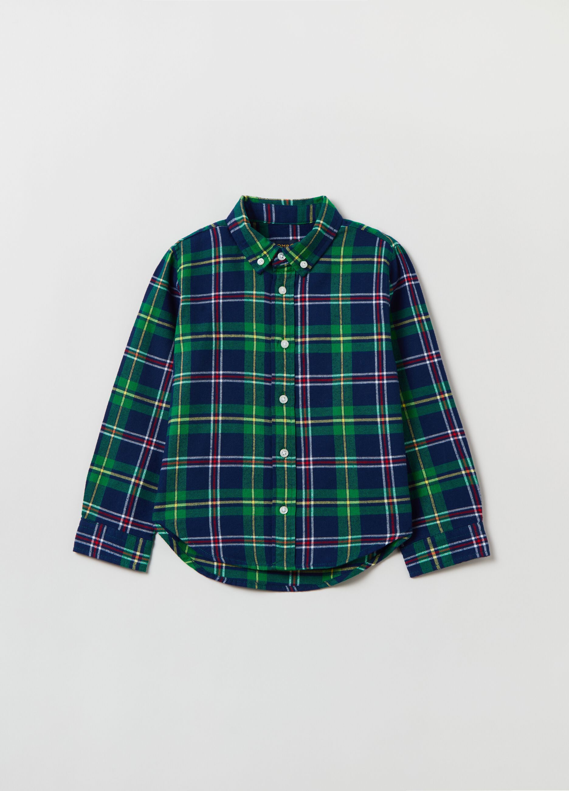 Camicia in cotone con fantasia check _0