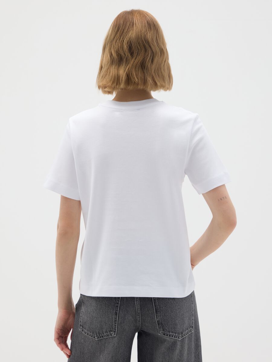 White pure cotton regular fit t-shirt_3