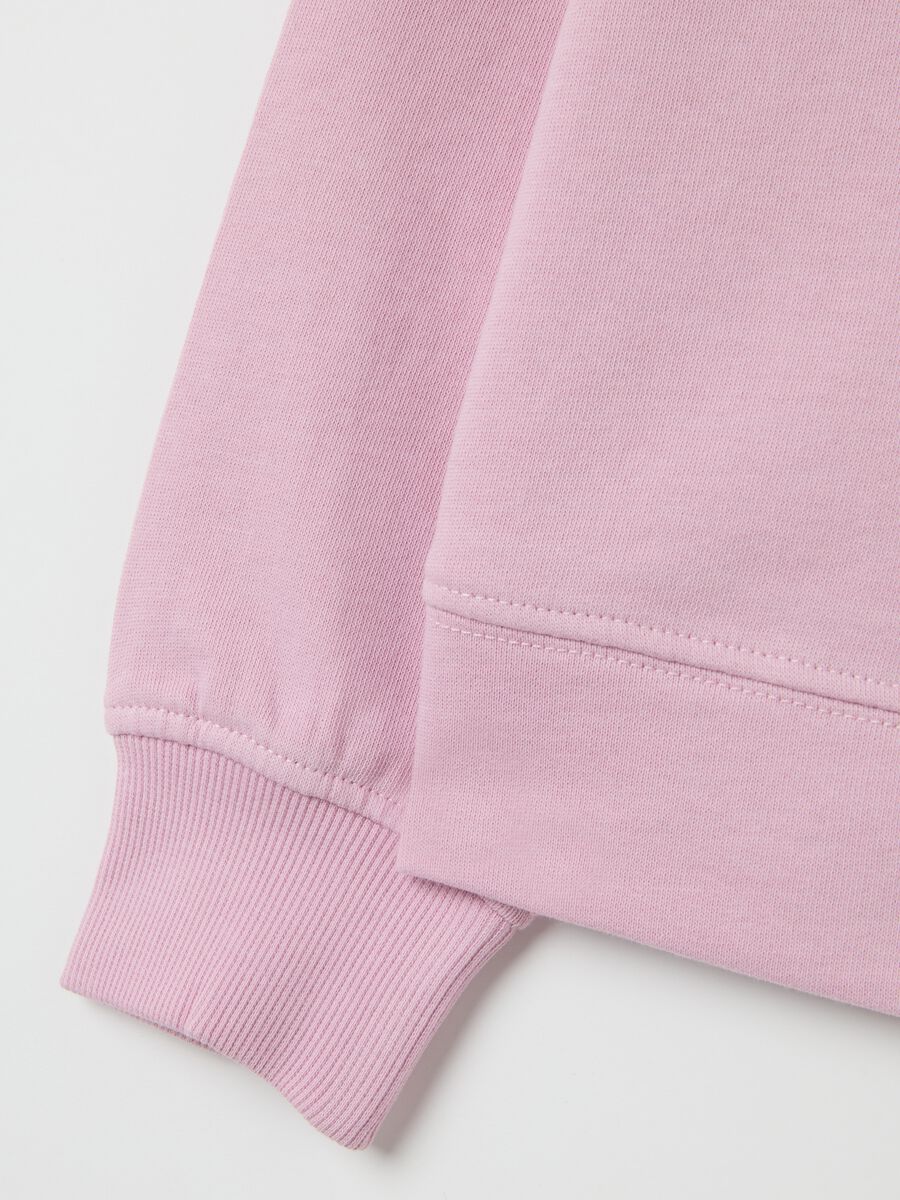 Girl's pink pure cotton sweatshirt with rhinestones_3