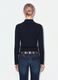 Navy viscose-blend fitted cardigan with polo collar_2