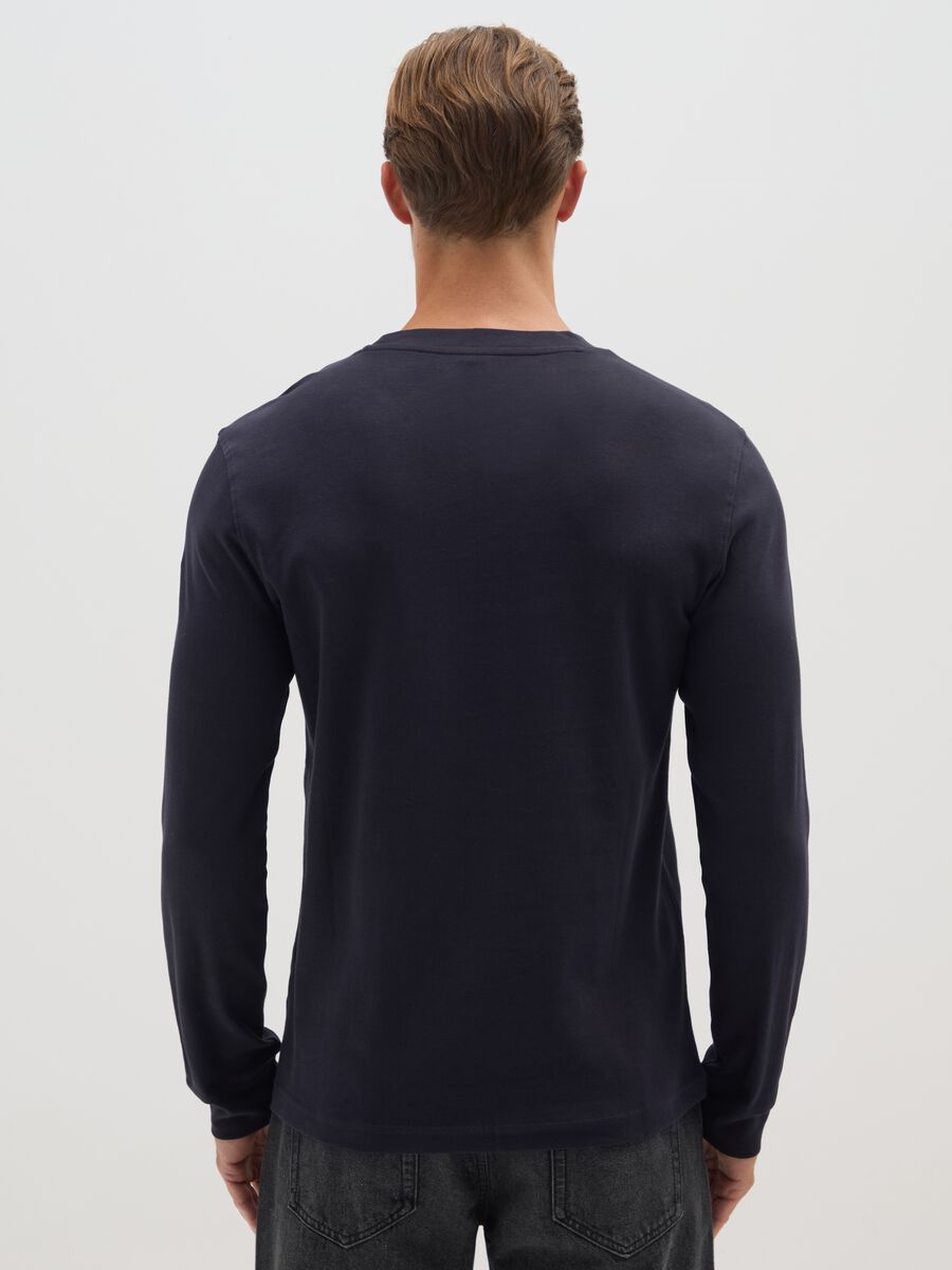 T-shirt in puro cotone blu regular fit_2