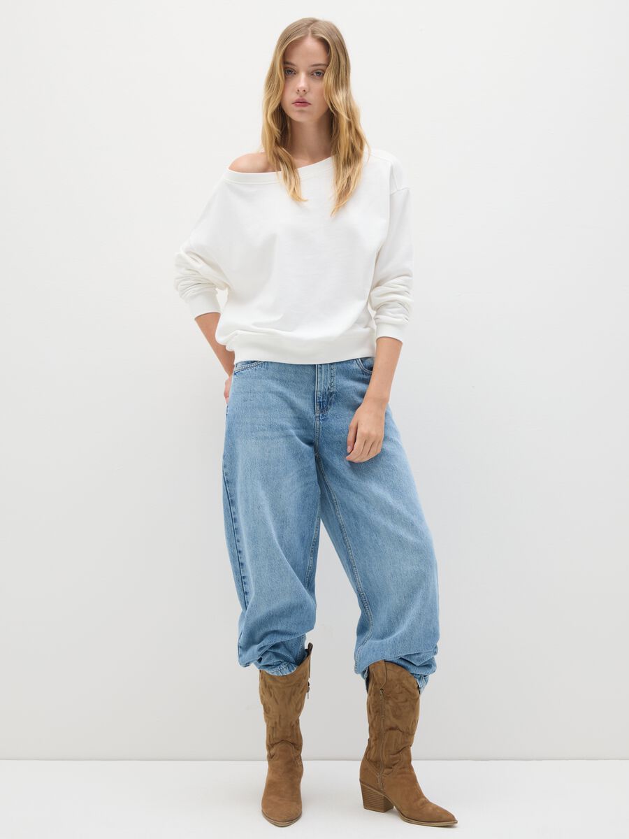 White Pure Cotton Sweatshirt Regular Fit_1