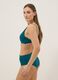Green triangle bikini top in stretch fabric with shaping effect_3