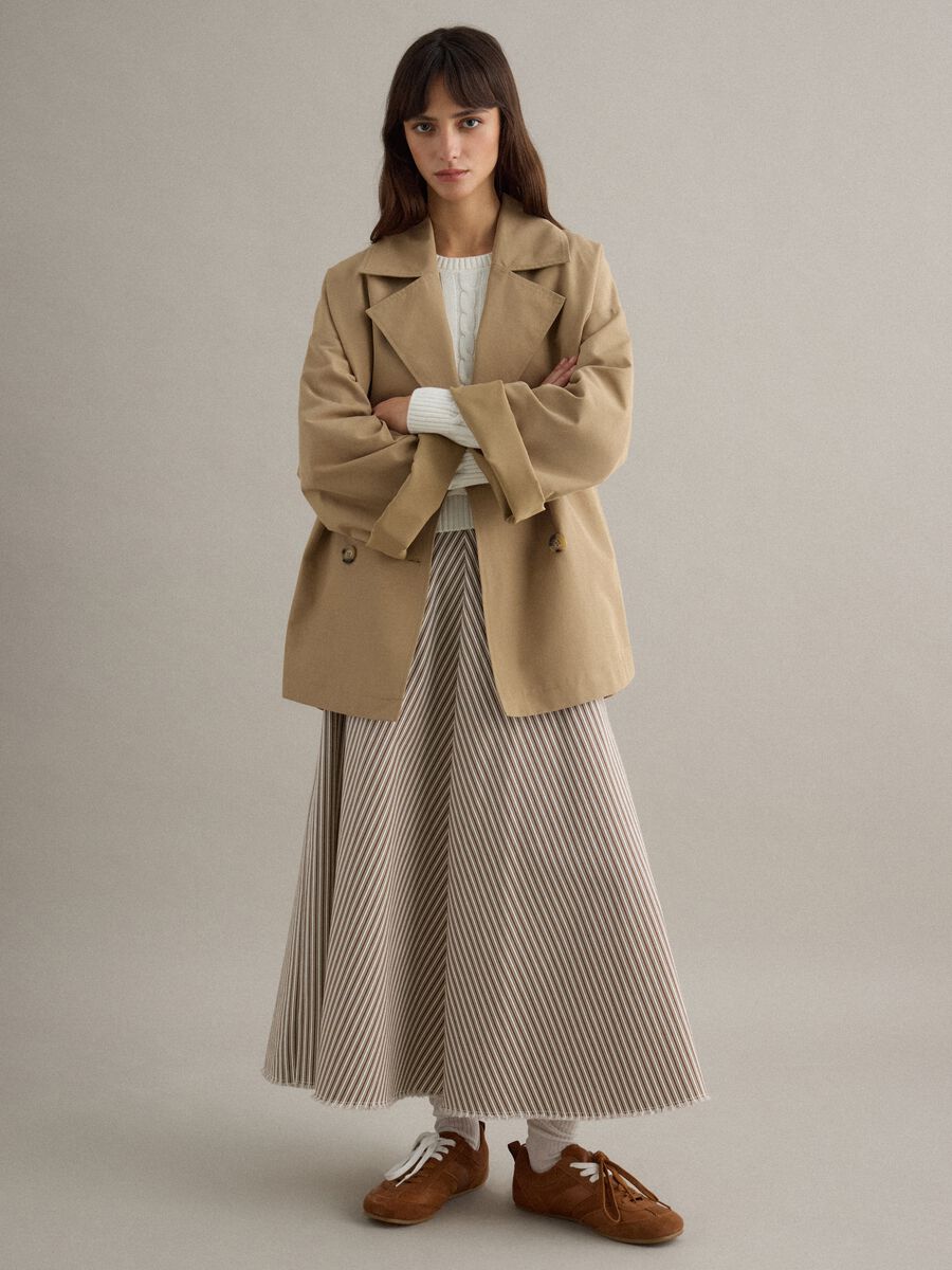 Oversized beige cotton blend trench coat_2