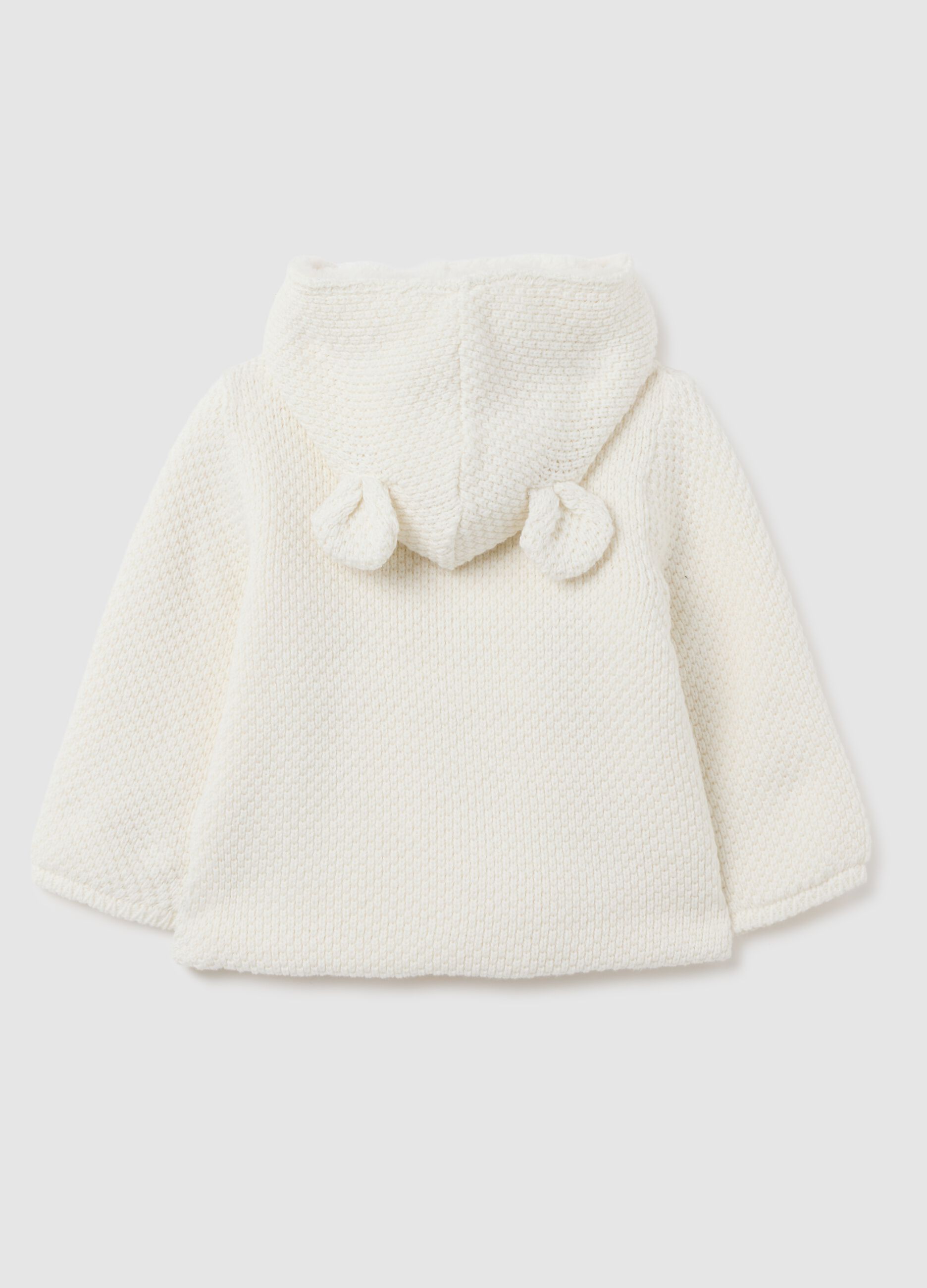 Girl's white cotton coat regular fit