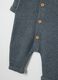 Grey newborn cotton blend hooded onesie_3